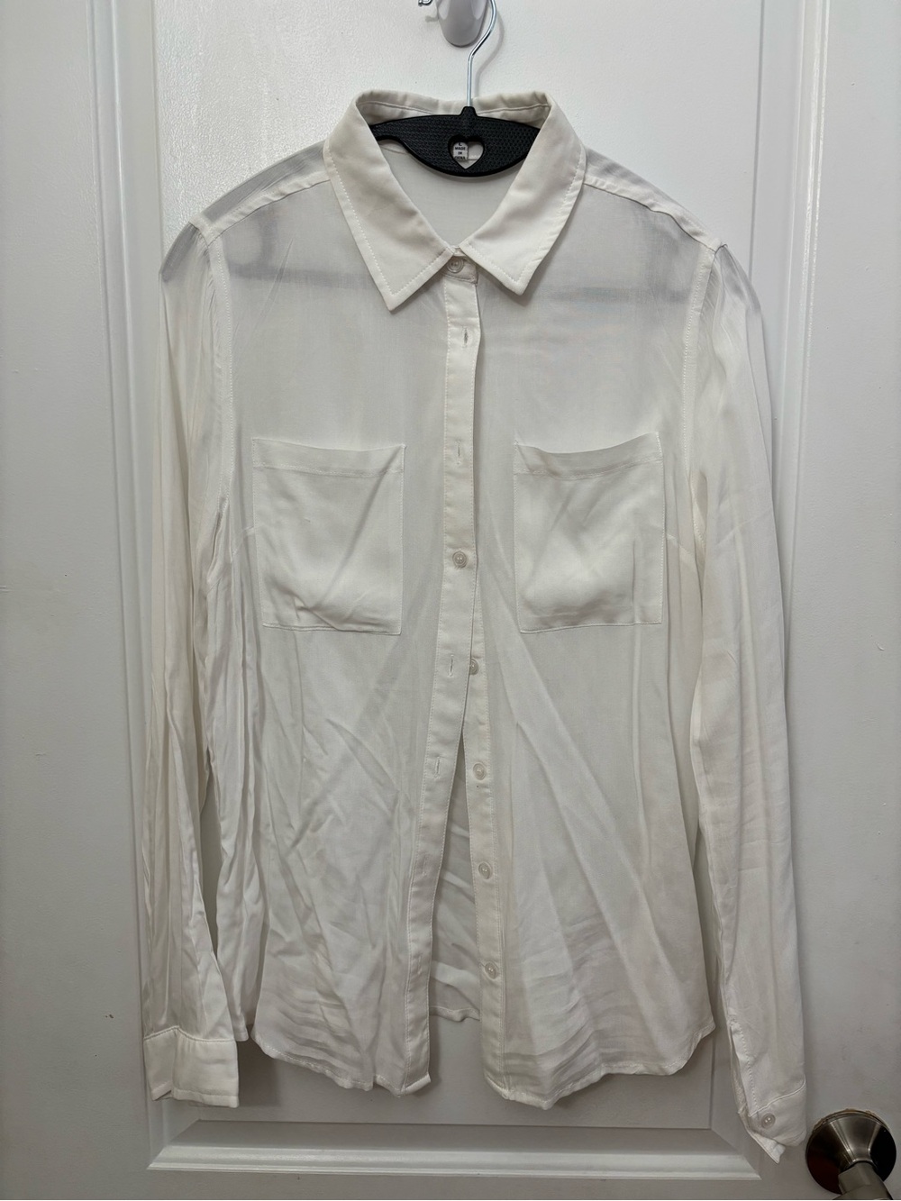 Fashion Nova White Button-Down Long Sleeve Shirt